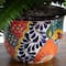 3.5ft Artificial Double Boston Fern in Handmade Mexican Talavera Ceramic Planter